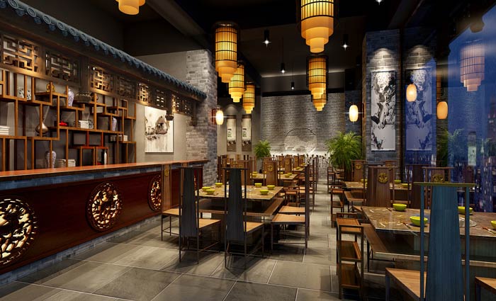 火鍋店(diàn)裝(zhuāng)修效果圖