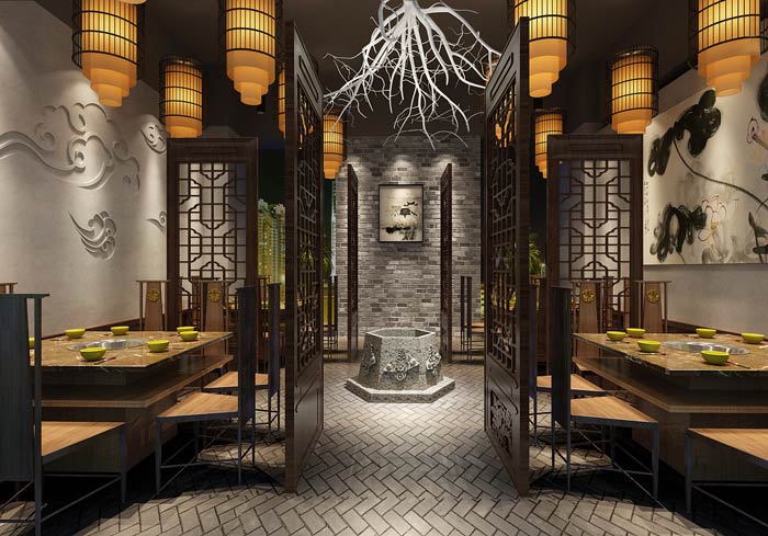 火鍋店(diàn)裝(zhuāng)修效果圖