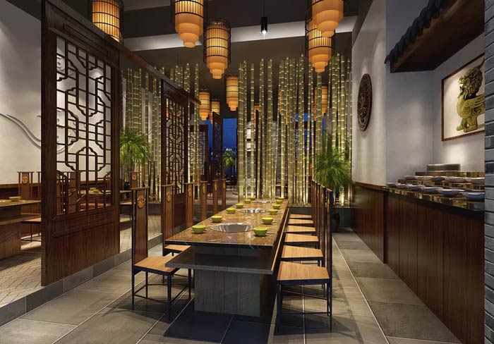 火鍋店(diàn)裝(zhuāng)修效果圖