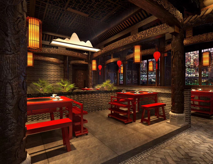 火鍋店(diàn)裝(zhuāng)修效果圖