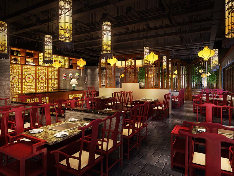 火鍋店(diàn)裝(zhuāng)修效果圖