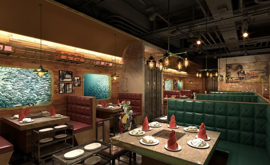 簡單大氣火鍋店(diàn)裝(zhuāng)修效果圖