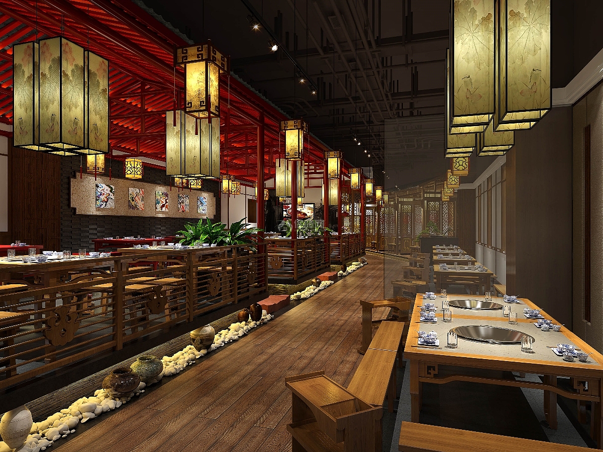 簡單大氣火鍋店(diàn)裝(zhuāng)修效果圖