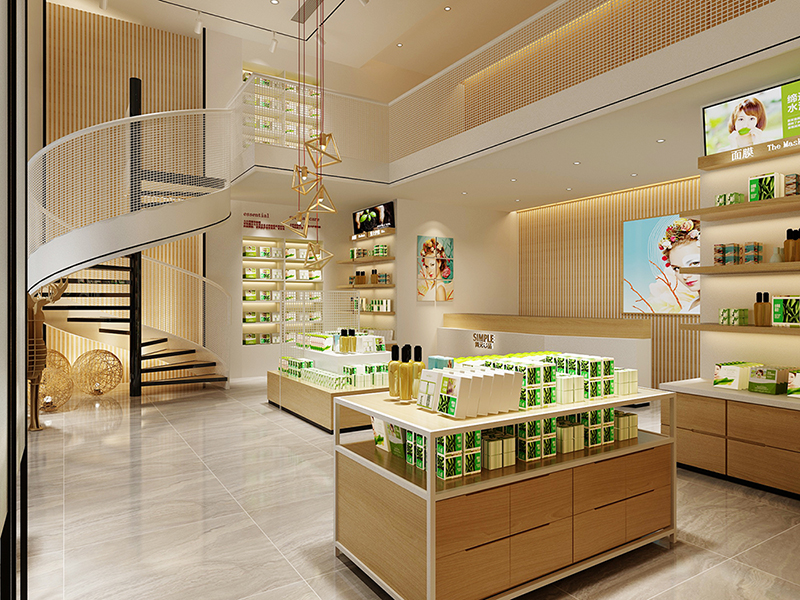 成都護膚品店(diàn)鋪裝(zhuāng)修設計效果圖