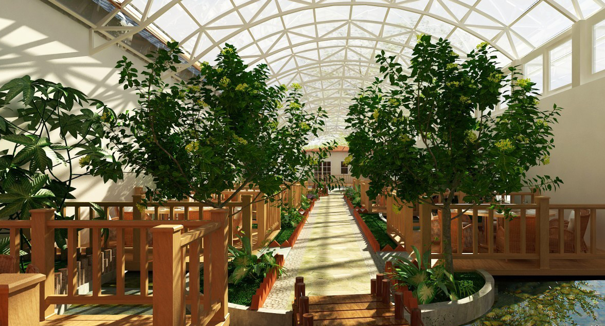 成都花(huā)園餐廳裝(zhuāng)修設計效果圖