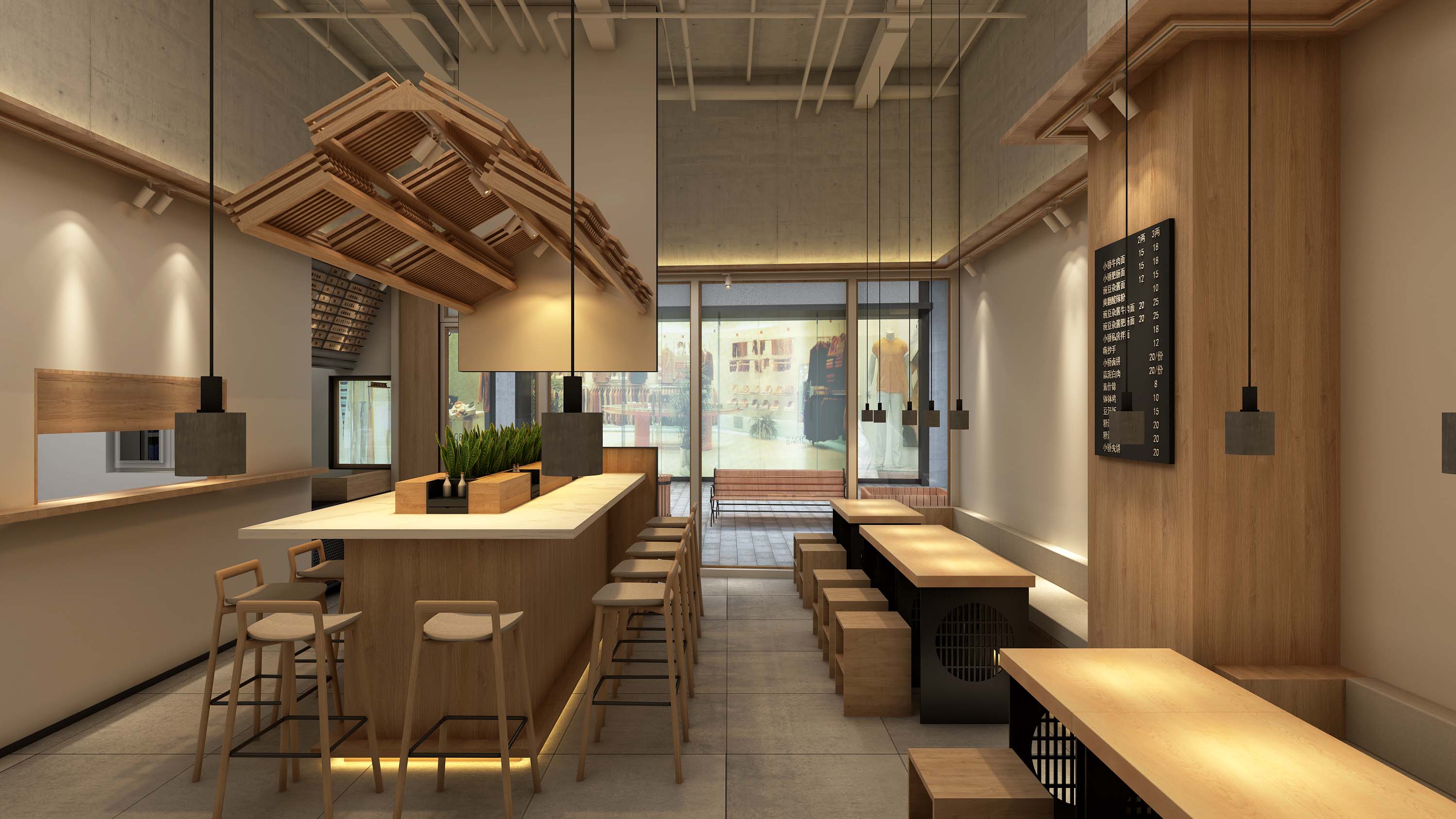 面館門店(diàn)裝(zhuāng)修效果圖