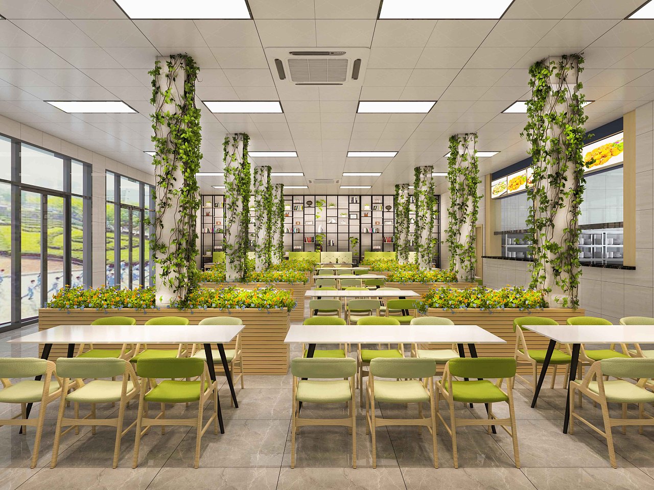 快餐店(diàn)出餐口設計效果圖