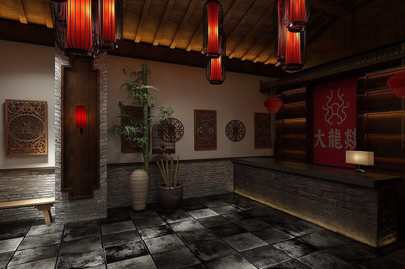 特色加盟老火鍋店(diàn)整體(tǐ)裝(zhuāng)修效果圖