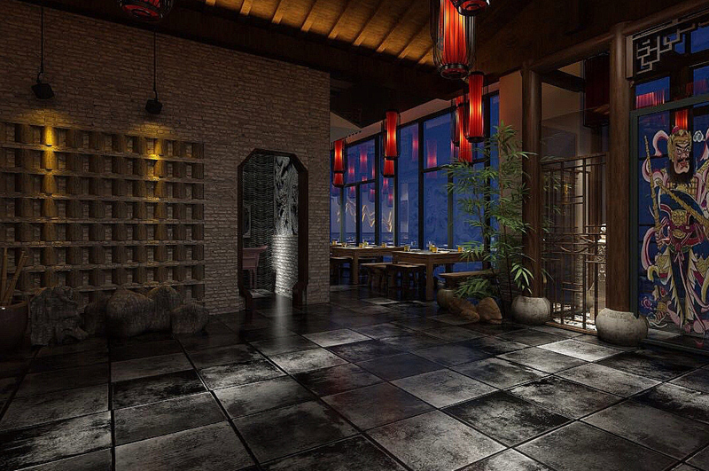 特色加盟老火鍋店(diàn)整體(tǐ)裝(zhuāng)修效果圖