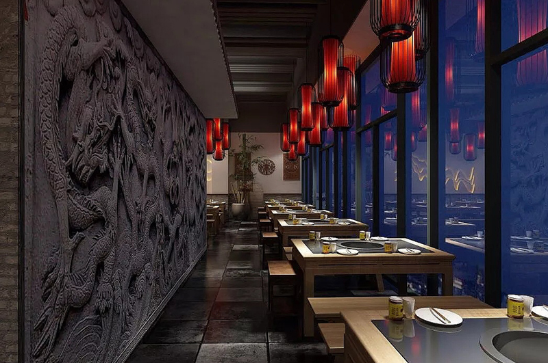 特色加盟老火鍋店(diàn)整體(tǐ)裝(zhuāng)修效果圖