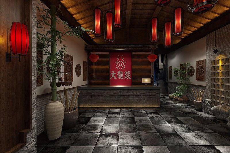 特色加盟老火鍋店(diàn)整體(tǐ)裝(zhuāng)修效果圖風格欣賞