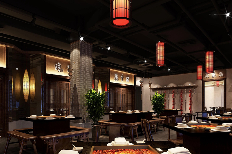 網紅特色火鍋店(diàn)裝(zhuāng)修設計效果圖