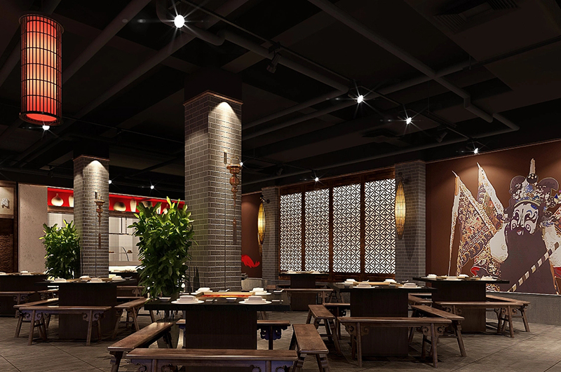 網紅特色火鍋店(diàn)裝(zhuāng)修設計效果圖