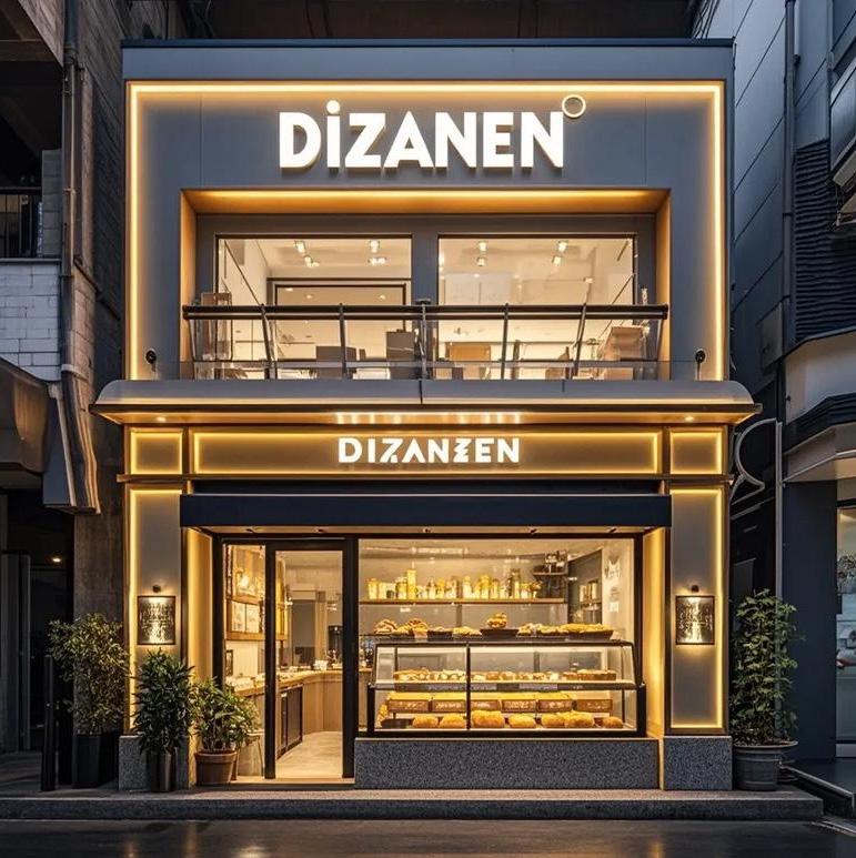 烘焙店(diàn)門頭裝(zhuāng)修效果圖